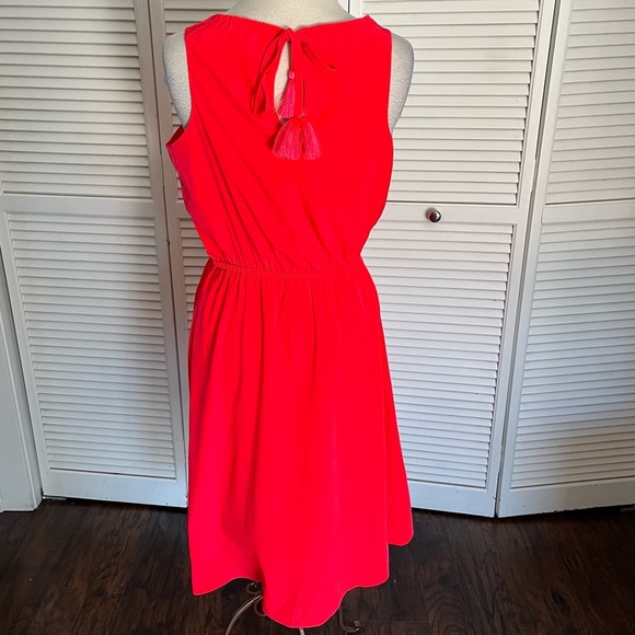 Athleta Martinque Dress Bright Coral Mini Sleeveless Elastic Waist medium - Picture 2 of 12